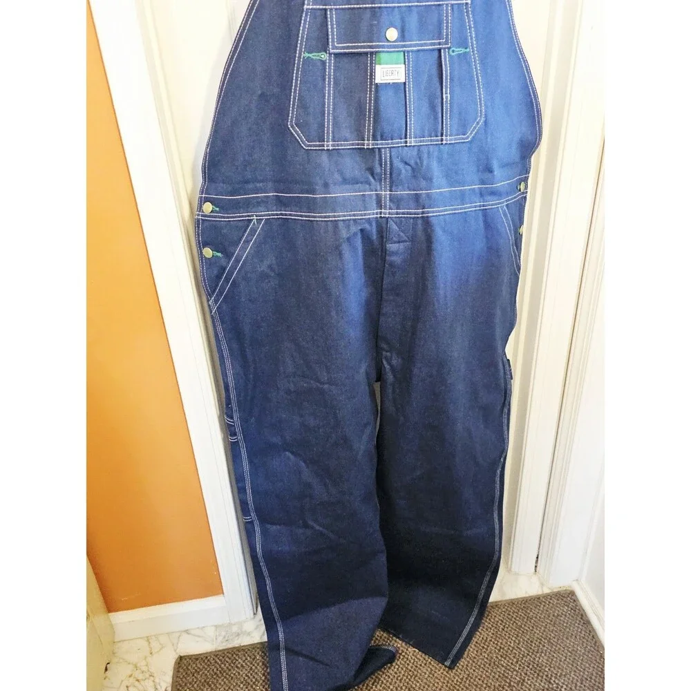 Liberty NWT Bib Overalls 44x30 Denim  Jeans Carpenter Work Farm Cotton NEW Mens